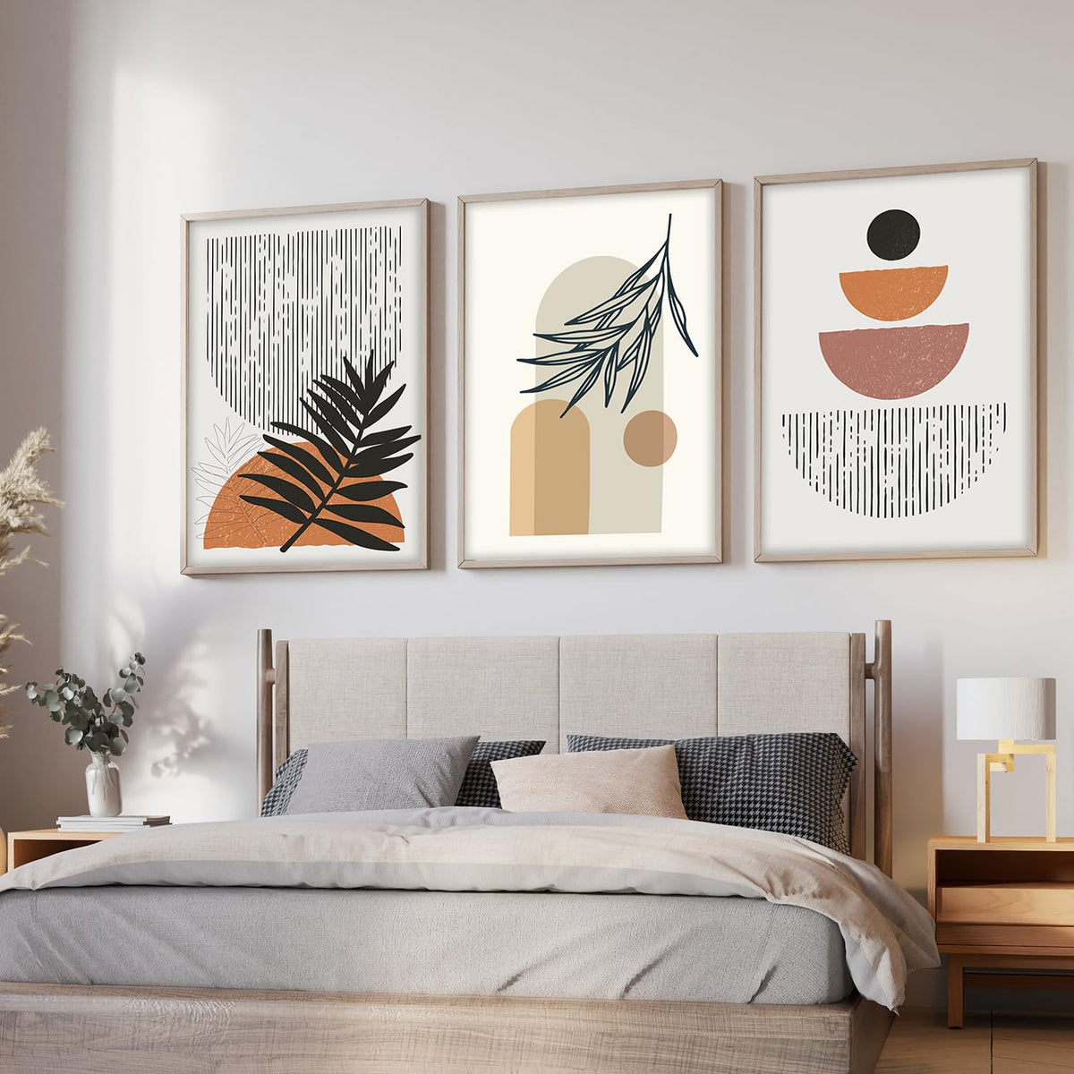 Boho Painting for Wall Decoration - Modern Art Wall Decor Framed Painting for Living Room Bedroom - Framed Wall Posters/Paintings with Frame (Boho 1, 13x19 inch)