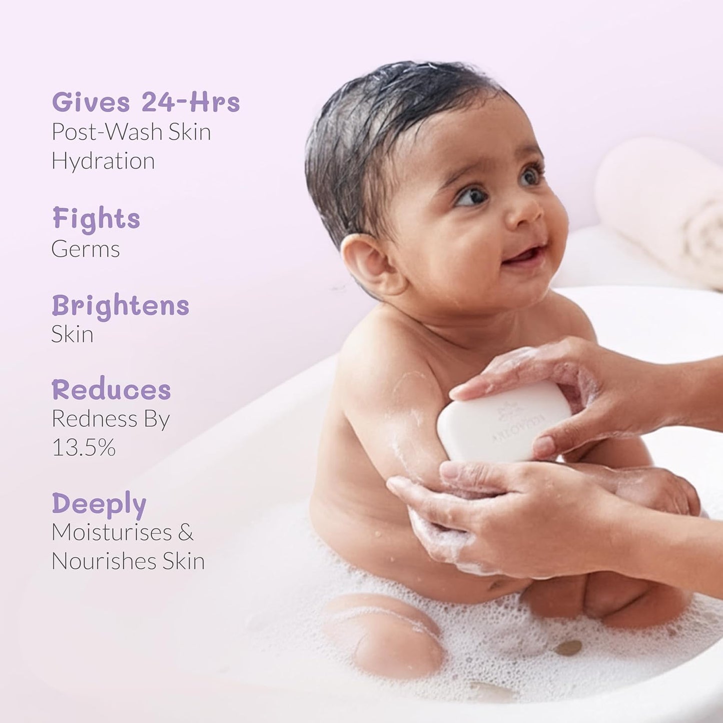 AreoVeda Baby Bathing Bar (100 gm) | 24Hrs Hydration | Fights Germs | Lab Tested, EWG Verified, Cellularly Proven