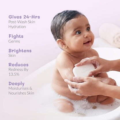 AreoVeda Baby Bathing Bar (100 gm) | 24Hrs Hydration | Fights Germs | Lab Tested, EWG Verified, Cellularly Proven