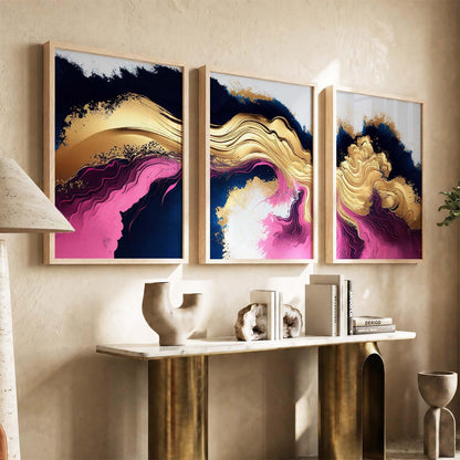 Painting for Wall Decoration - Modern Art Wall Decor Framed Painting for Living Room Bedroom - Framed Wall Posters/Paintings with Frame Set of 3 (Art 14, 10x13 inch)