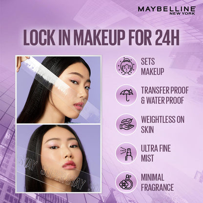Maybelline New York Super Stay Double Fixer Setting Spray | 24HR Wear, Hydrating Spray