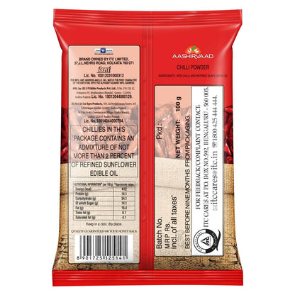 Aashirvaad Chilli Powder, Red Hot Chilli Powder with No Added Flavours and Colours