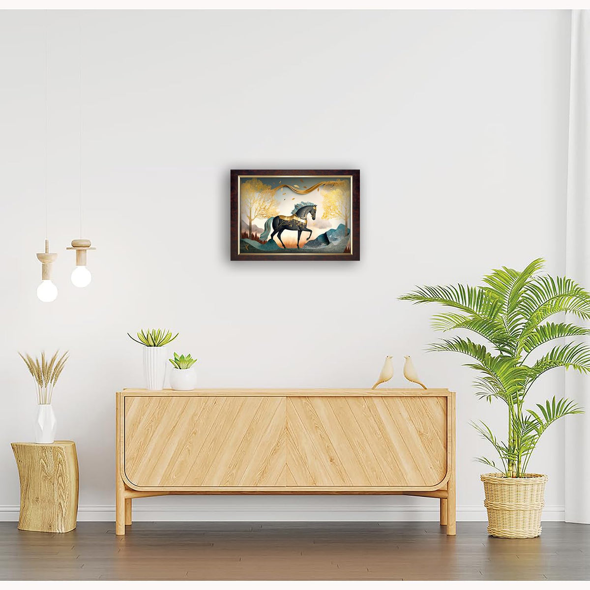 Premium Sparkle Lamination, Horse Scenery Photo Frame, Copper Gold, 14x20 Inch 22340
