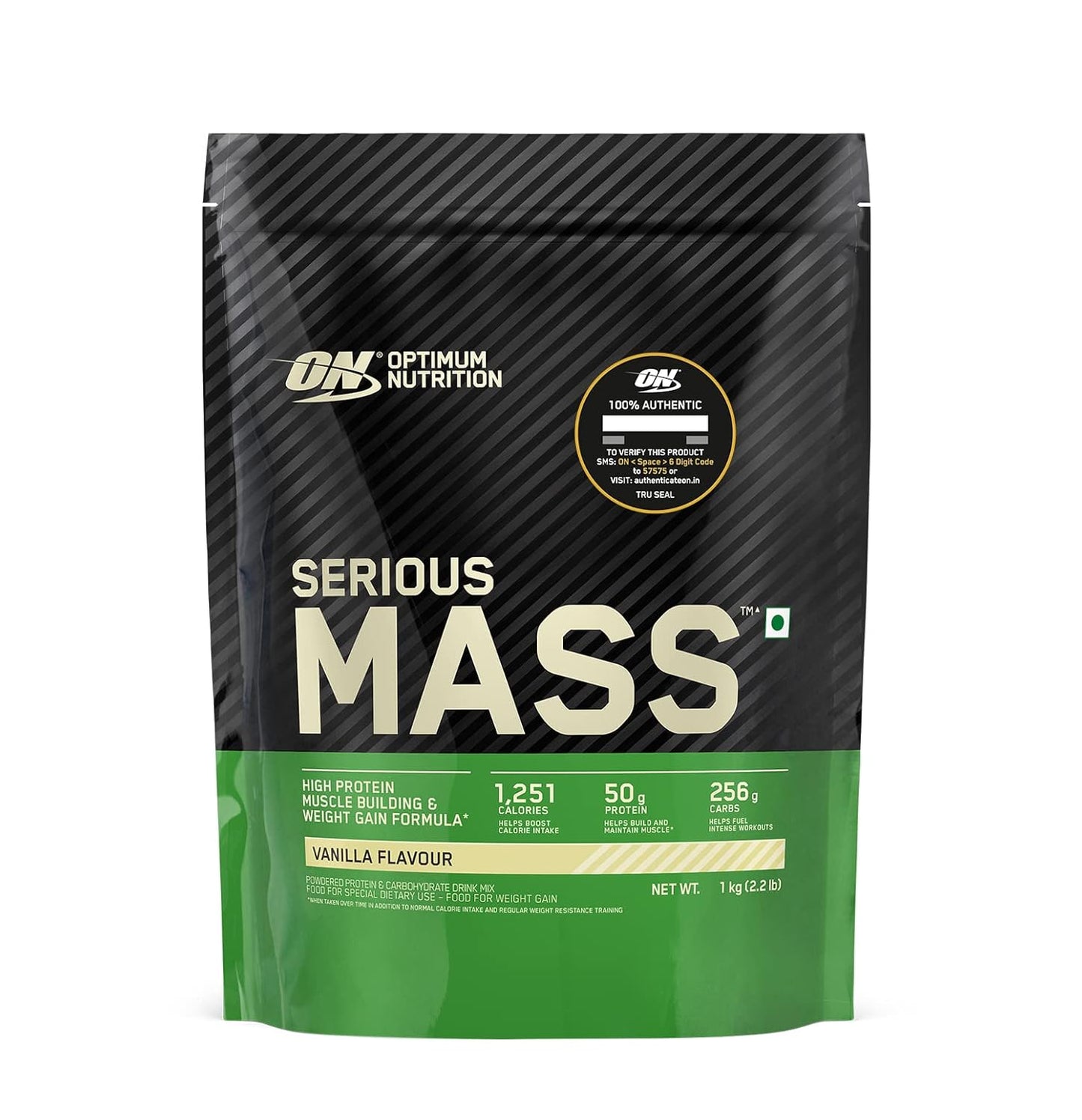 Optimum Nutrition (ON) Serious Mass High Protein High Calorie Weight Gainer Powder - 1 kg with Vitamins and Minerals, Vegetarian