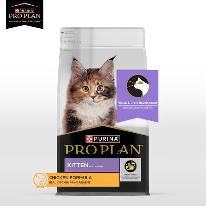 Purina Pro Plan Kitten Dry Food with Chicken, 1.2kg Pack | With Chicken, Complete Kitten Nutrition, High Quality Protein, Essential Vitamins & Minerals