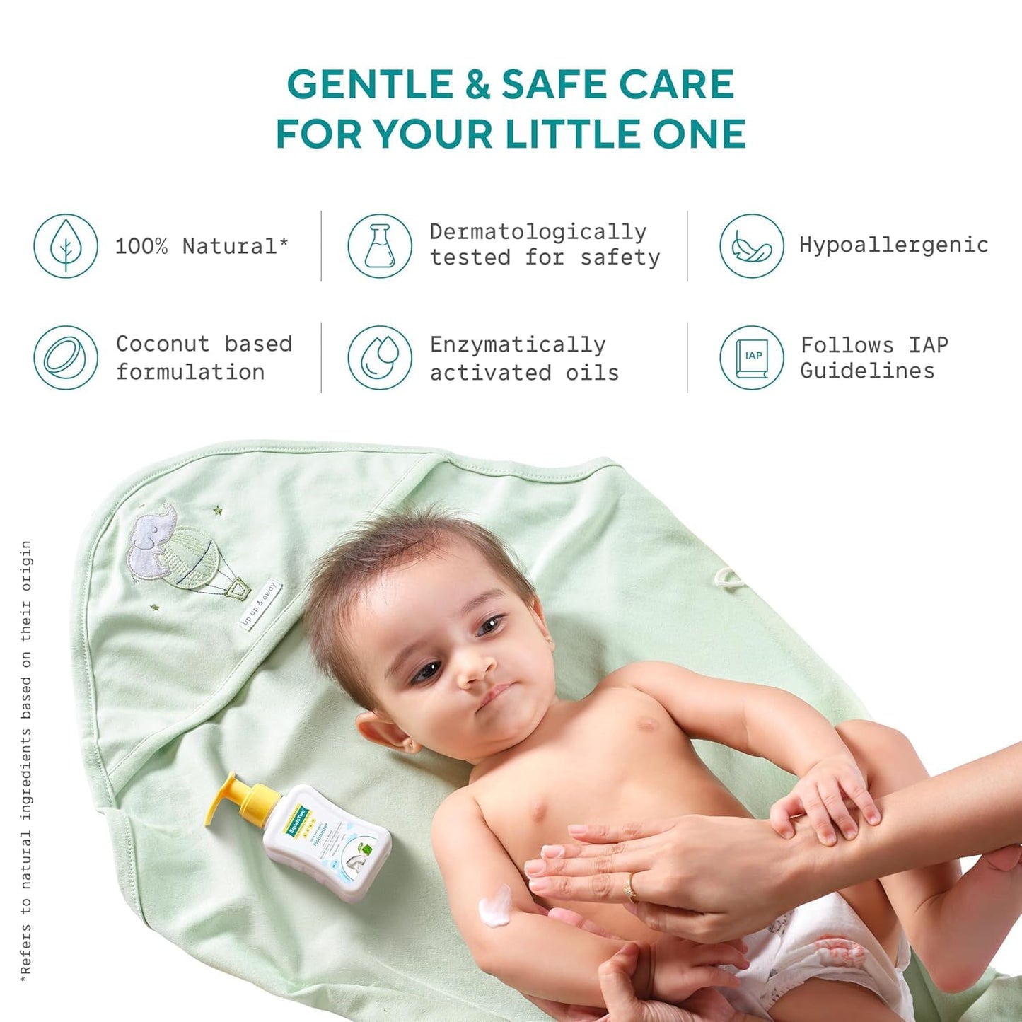 EQUALSTWO by Zydus Baby Moisturizer, 500ml, 100% Natural Coconut based Daily Baby Skin Care Body Lotion for Nourishing Skin, All Skin Types, PH 5.5, Dermatalogically Tested, No Parabens No Sulphates, (Pack 1)
