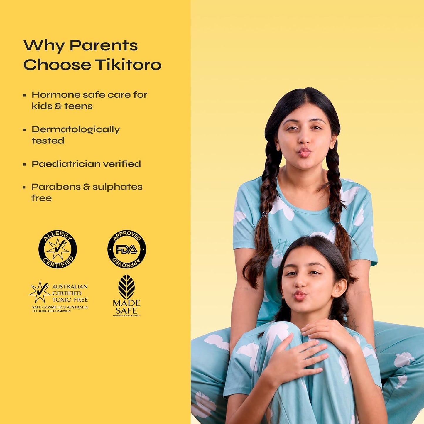 Tikitoro Teens Hydrating Body Lotion 100% Vegan with Shea Butter, Sea Buckthorn, Kashmiri Saffron Extract, Moisturises, Soothes & Nourishes Skin (Age: 11+ Years) (300 ml x 1)