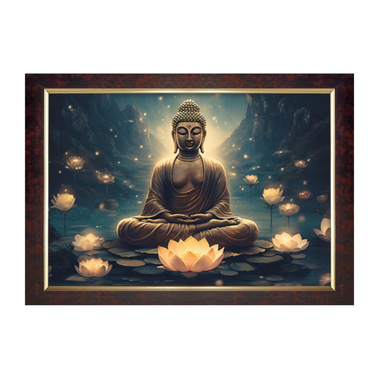 Premium Sparkle Lamination, Buddha Photo Frame, Copper Gold, 14x20 Inch 22084