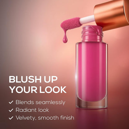 RENEE You Are Blushing Liquid Blush- Berry Pop, For Face Make-Up | Hydrating, Lightweight Formula| Long-Lasting, Easily Blendable, Rich Pigmentation | Hyaluronic Acid, Argan Oil Infused | 6 ml