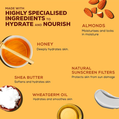 Joy Honey & Almonds Advanced Nourishing Lightweight Winter Body Lotion 750ml | Enriched With Shea Butter | Natural Sunscreen Filters | 48 Hour Moisture, Suitable for Normal to Dry Skin