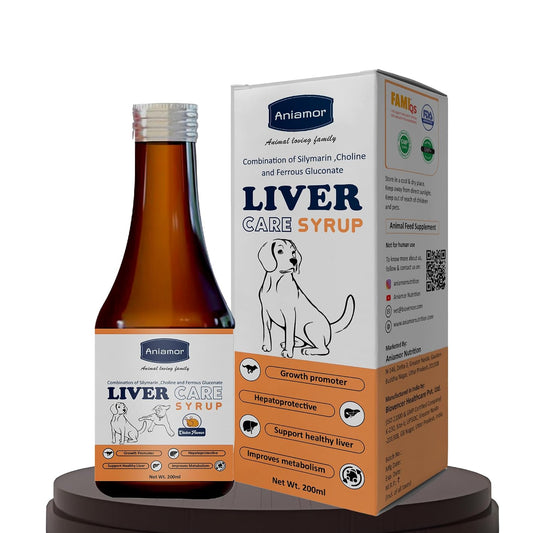Aniamor Liver Care Syrup for Dogs and Cats | Helps in Liver detoxification | Dogs and Cats Supplements | for All Life Stages | Chicken Flavour | 200ml