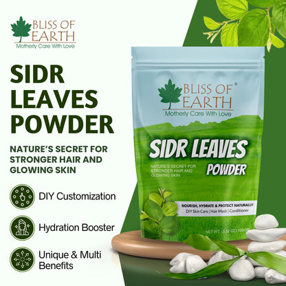 Bliss of Earth Sidr Powder For Hair, 100gm, Handpicked Sidr leaves, Pure Beri Leaves Powder For Hair & Skin
