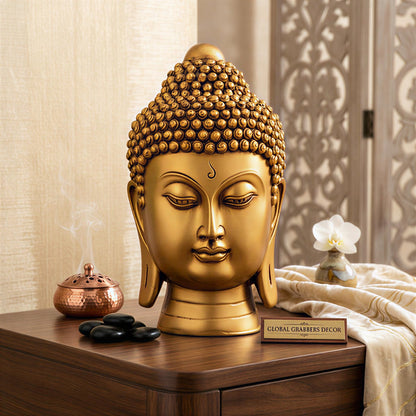 Buddha Idol Statue | Show Pieces for Home Decor Living Room (GOLDEN4)