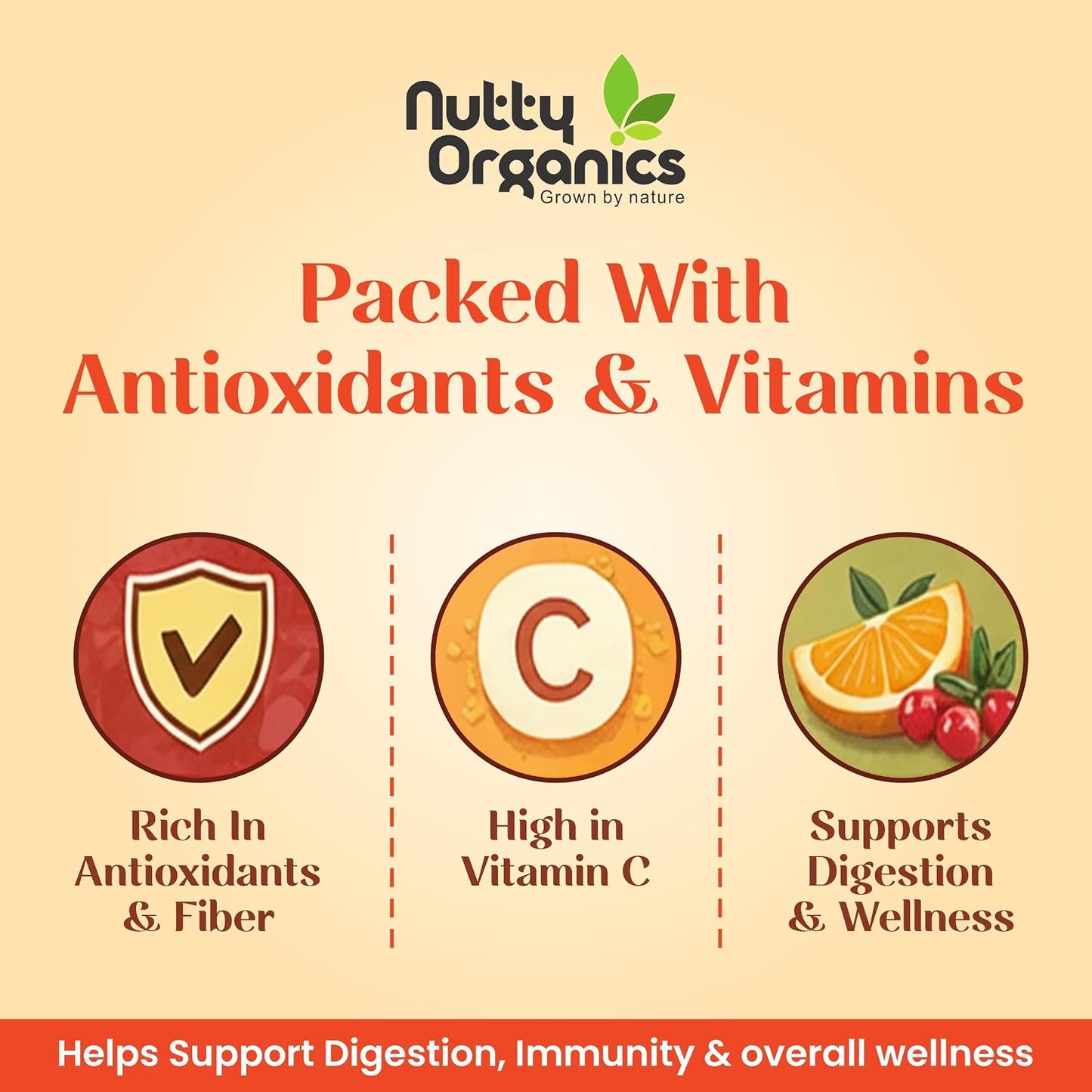 Nutty Organics Dried Cranberry, No Refined Sugar, 100% Natural, Rich in Antioxidants, High in Vitamin C, 200g