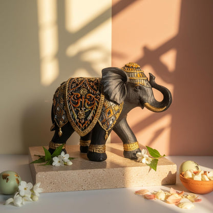 eCraftIndia Elephant Statue Showpiece for Home Decor Office Table | Animal Figurines Good Luck Gift for Housewarming Birthday