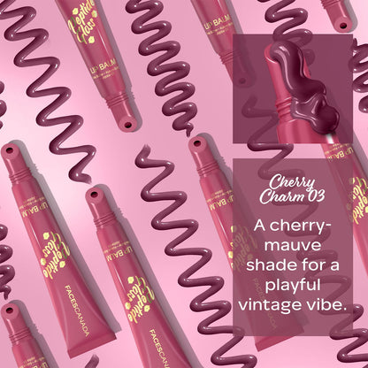 FACES CANADA Peptide Gloss Lip Balm - Cherry Charm 03, 10 ml | Tinted Lip Balm | Deeply Nourishing | Lightweight | Soft & Smooth Finish | Overnight Lip Treatment | With Butters & Hyaluronic Acid Infused