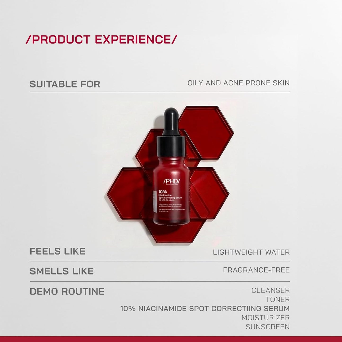 /PHD/ 10% Niacinamide Spot Correcting Serum | Niacinamide for Oily Skin, Acne Scars & Enlarged Pores | Face Serum for Acne-Prone Skin with 2% NAG | Fades Marks, Controls Oil I 10ml