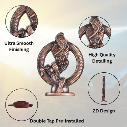 Shree Krishna with Bansuri Artistik Mukharvind Idol for Car Dashboard – Copper Finish Krishna Ji Murti Decorative Mukharvind Showpiece (S992-CPR)