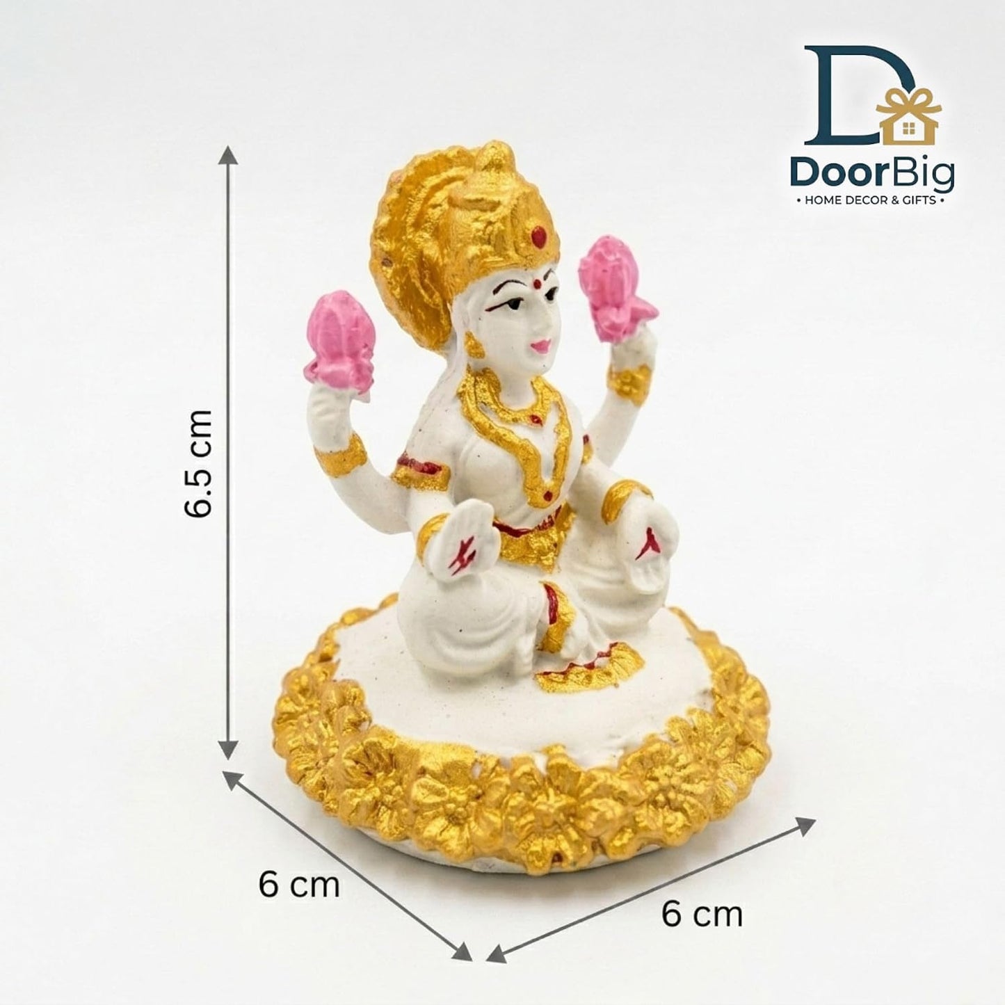 Gold Art India Laxmi Idol,Laxmi Statue for Home Decor,Laxmi MATA murti for Office Desk, & Laxmi Idol for Car Dashboard,Unique Wedding & Birthday Gift