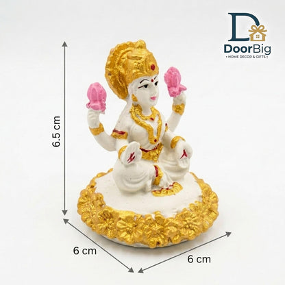 Gold Art India Laxmi Idol,Laxmi Statue for Home Decor,Laxmi MATA murti for Office Desk, & Laxmi Idol for Car Dashboard,Unique Wedding & Birthday Gift