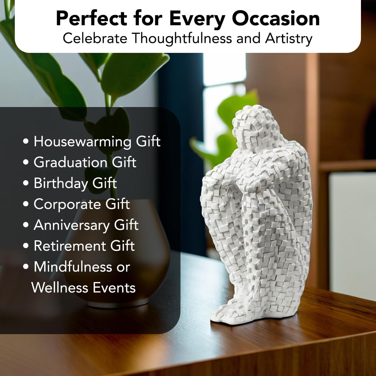 Nostrae Brick Man Show Pieces for Home Decor Living Room Decorative Items | Abstract Modern Showpieces Gift Item for Decoration | Tv Unit Showcase Shelf Office Interior Statue Figurines