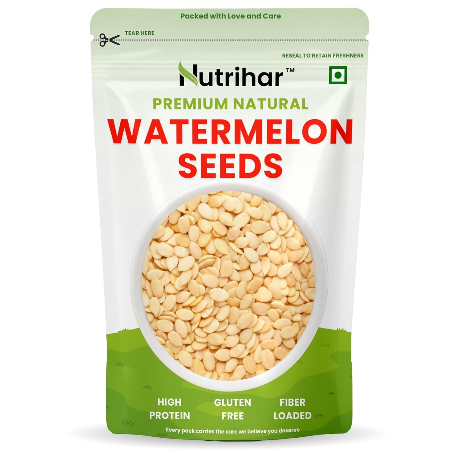 Nutrihar Raw Watermelon Seeds 100g | Double Cleaned & Unpolished | Watermelon Seeds for eating | High Protein | Magaj Seeds 100g