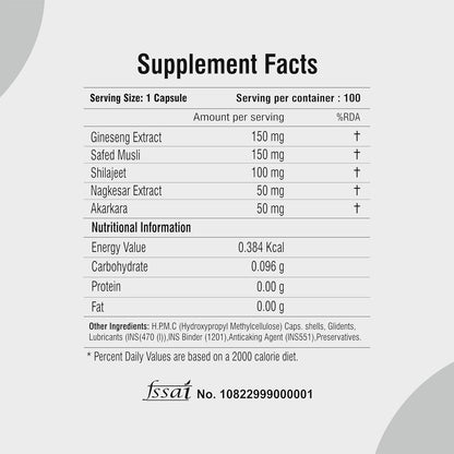 Men's Performance Booster 60 - Capsules - Improve Muscle Strength & Performance, Boost Energy for Men