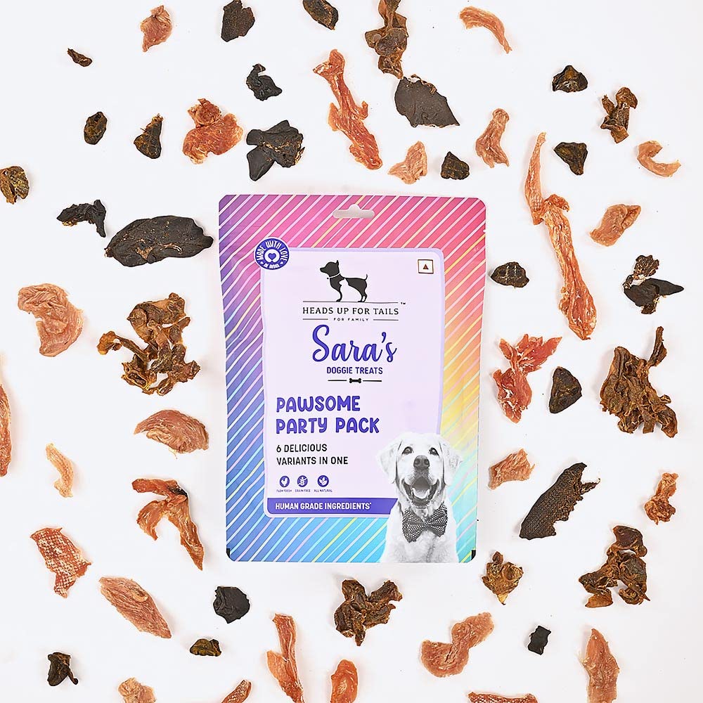 Sara's Party Pack - an Assortment of Sara’s Treats - 200gm | No Preservatives | No Artificial Colours Added | Grain-Free | 100% Natural and Farm Fresh Ingredients | Dogs Treats