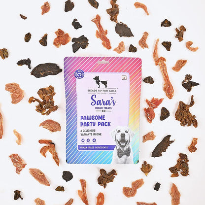 Sara's Party Pack - an Assortment of Sara’s Treats - 200gm | No Preservatives | No Artificial Colours Added | Grain-Free | 100% Natural and Farm Fresh Ingredients | Dogs Treats