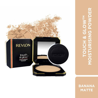 REVLON Touch And Glow Moisturising Compact For Women, All Skin Powder - Banana Matte (12g)