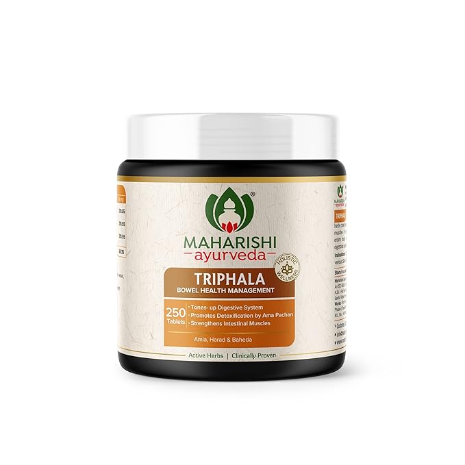 Zephivo Maharishi Ayurveda Triphala Tablets 1000mg | Supports Healthy Digestion | Improves Bowel Wellness| Relieves Constipation | Pure Herbs Used |100% Ayurvedic
