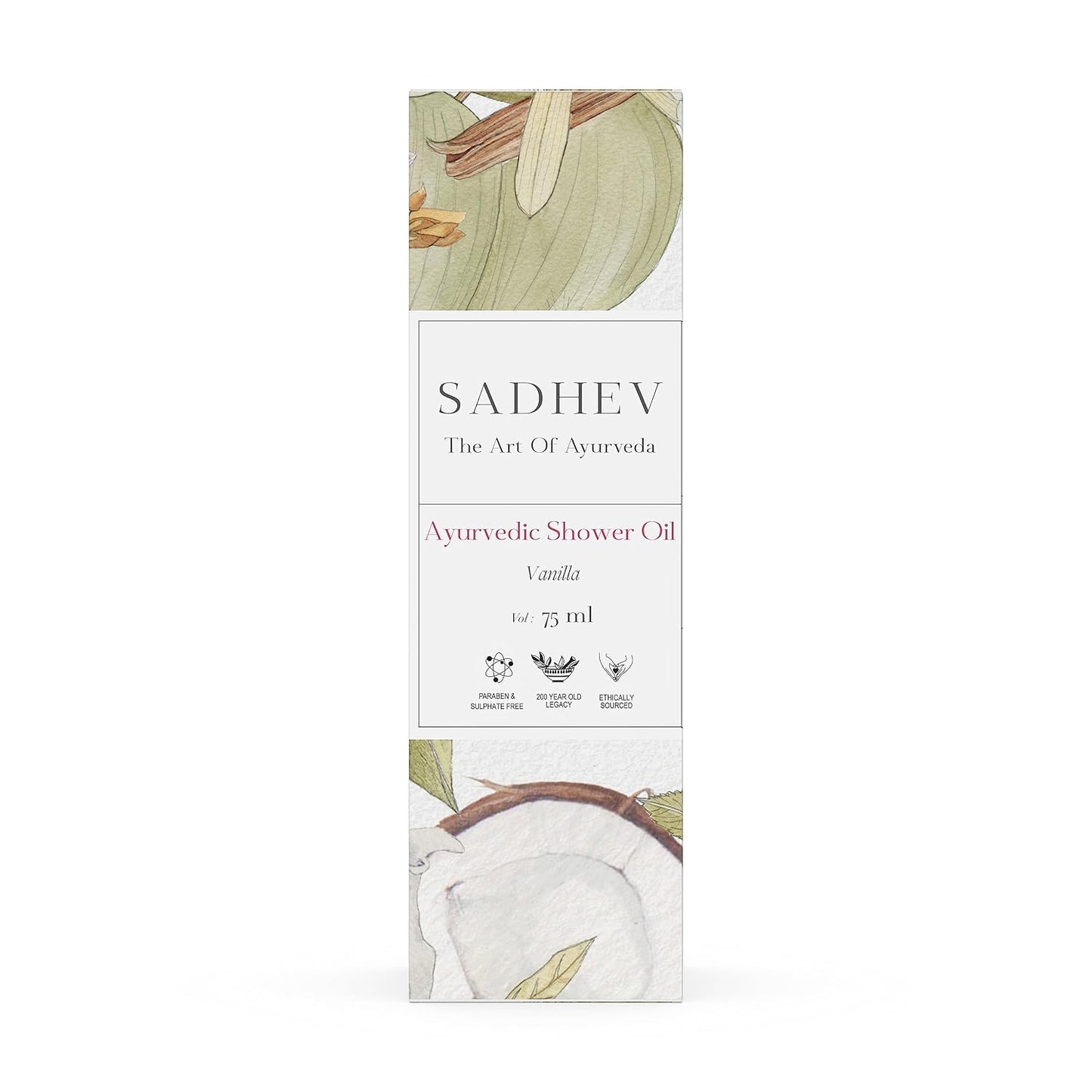Sadhev Ayurvedic Shower Oil With Goodness Of Vanilla For Hydration And Moistrization
