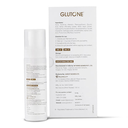 Glutone product packaging with label on a white background