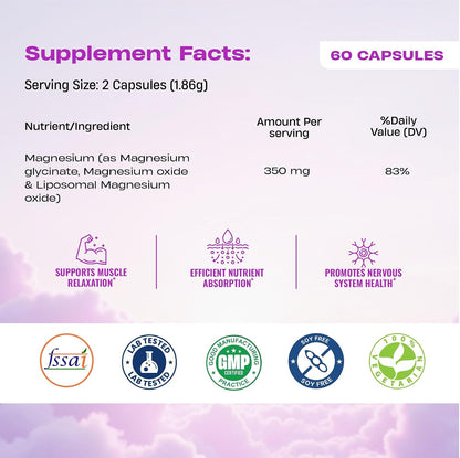 BeastLife Triple Liposomal Magnesium | 3-in-1 Formula with Magnesium Glycinate, Magnesium Oxide & Liposomal Magnesium Oxide | Maximum Absorption | Supports Sleep, Stress & Mood | Muscle, Bone & Nerve Health | 60 Capsules