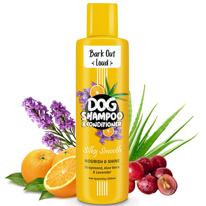 Bark Out Loud by Vivaldis - 2-in-1 Dog Shampoo & Conditioner for Healthy, Shiny Coats (200 ml)