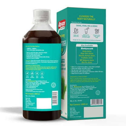 Baidyanath Wheatgrass Juice - 1L | Natural Liver detox & Gut cleanser Juice | Superfood for Weight & Cholesterol management