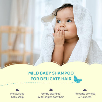 CITTA Natural Gentle Tear-free Foaming Baby Shampoo for new born & Kids with Coconut Oil, Olive Oil and Oats | For delicate scalp | Safe for cradle cap | 150 ml