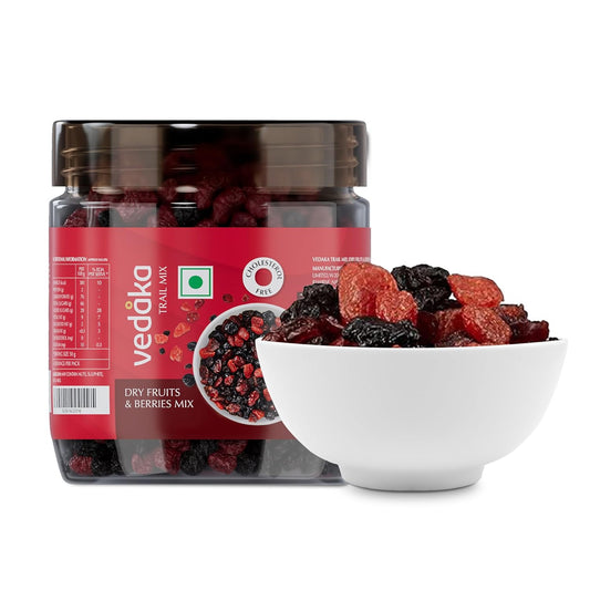 Vedaka Berries Mix | 200 g | Blueberry, Strawberry, Cranberry and Black Currant | Healthy Snacking
