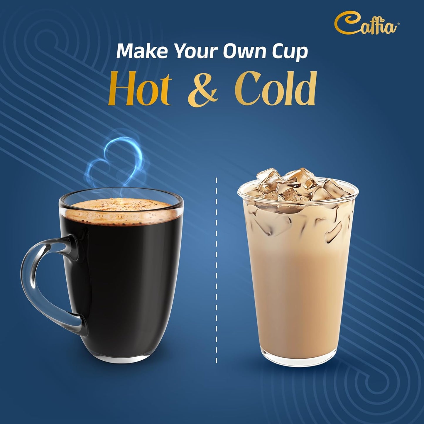 CAFFIA French Vanilla Premium Instant Coffee | 100% Arabica | Freeze Dried Coffee Powder - 50g | Make Cafe Style Hot or Cold Coffee at Home | Smooth Medium Roast | Rich & Smooth Taste