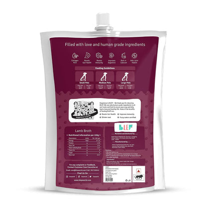 BLEP Dog Food Adult & Puppy, Lamb Broth, Dog Food, Dog Wet Food | Collagen Rich | Bone Broth | Ideal for All Breeds | Zero Preservatives |100 ml (Pack of 1)