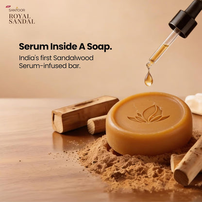 Santoor Royal Sandal Detan Pack | 3 Soaps (150g Each) | 100% Sandalwood Oil & Powder | 3-Step Natural Detan | Reduces tan, Improves complexion, Even Skin Tone & Glow