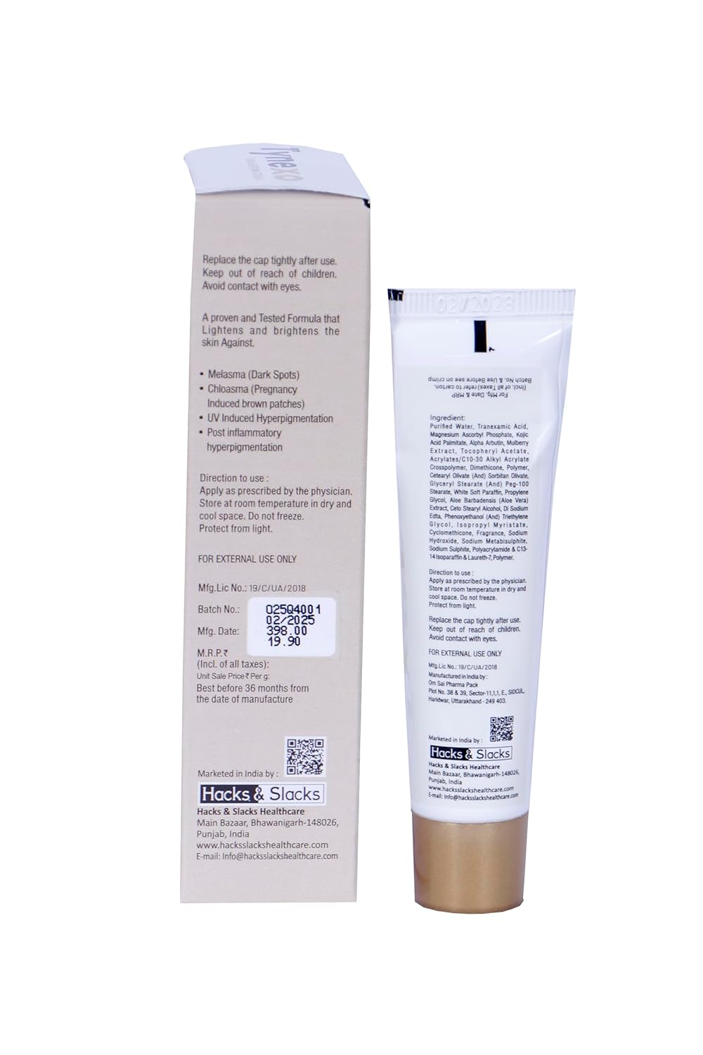 Tynexo Skin Lightening Cream for Glowing Skin and Even Tone, 20g