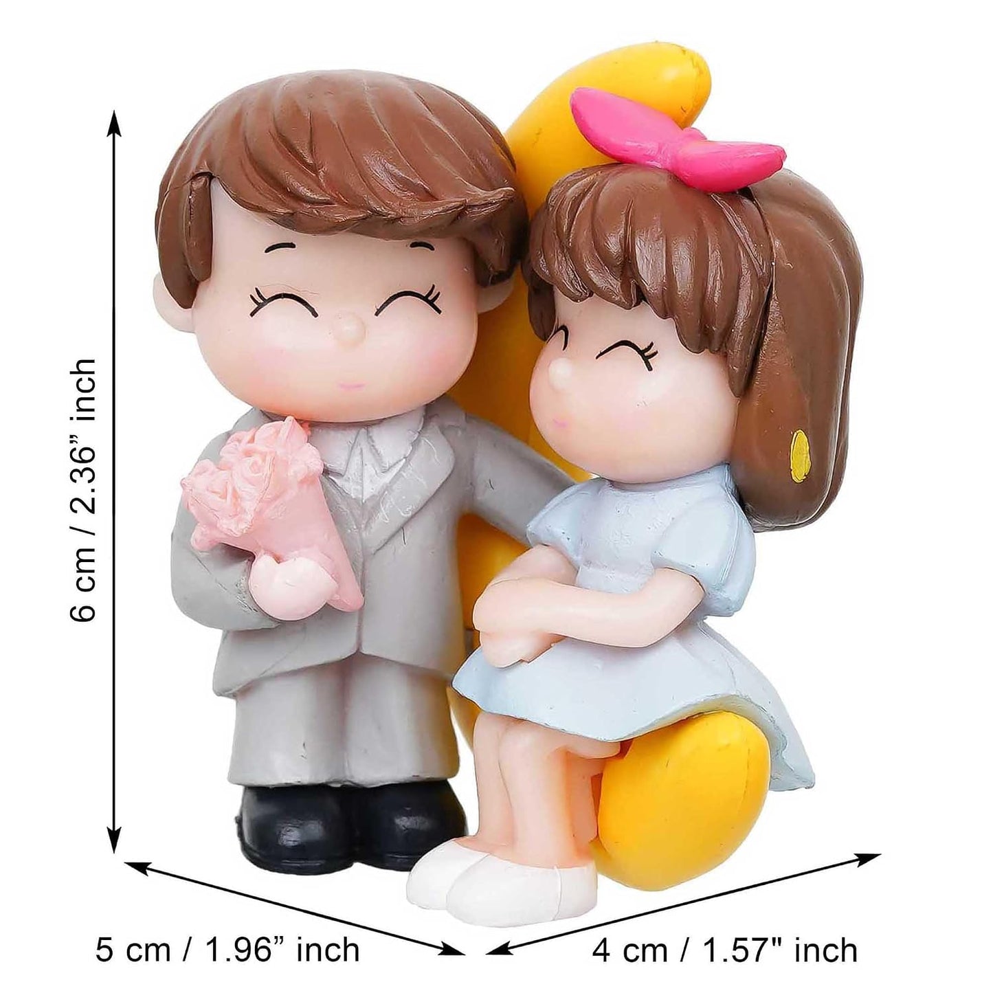 eCraftIndia Valentine Gift for Girlfriend Boyfriend Romantic Love Moon Couple Showpiece Valentine Day Gift for Husband Wife Special Love Her Him | Valentine Day Decoration Items