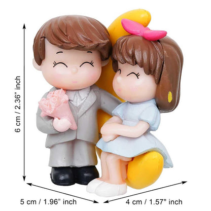 eCraftIndia Valentine Gift for Girlfriend Boyfriend Romantic Love Moon Couple Showpiece Valentine Day Gift for Husband Wife Special Love Her Him | Valentine Day Decoration Items