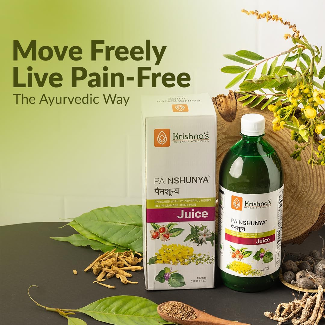 Krishna's Painshunya Juice – Enriched With 12 herbs - Ayurvedic Herbal Juice for Joint Pain Relief & Body Comfort - 1000 ml