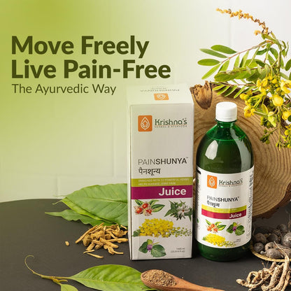 Krishna's Painshunya Juice – Enriched With 12 herbs - Ayurvedic Herbal Juice for Joint Pain Relief & Body Comfort - 1000 ml