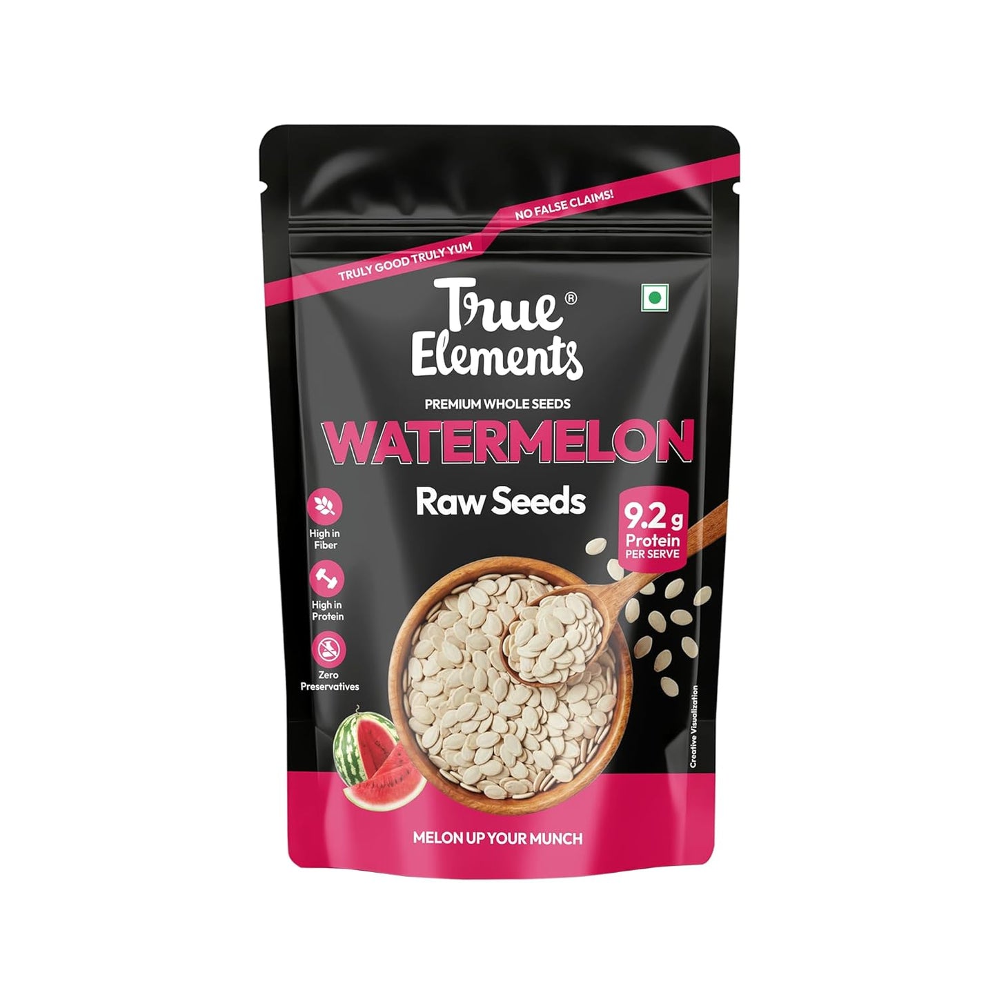 True Elements Watermelon Seeds 500g - High in Protein Seeds | Raw Watermelon Seeds for Eating | Magaj Seeds | Non - GMO | Raw seeds | Nutrients Rich | Source of Antioxidants