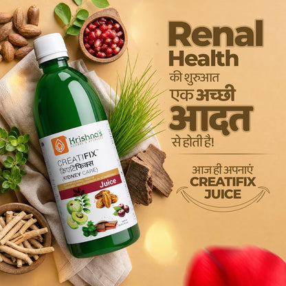 Krishna's Creatifix Juice – 1000 ml | For Healthy Kidneys & Renal Support | Enriched with 30 Ayurvedic Herbs | Supports Kidney Care & Detox | Herbal & Ayurveda Formula