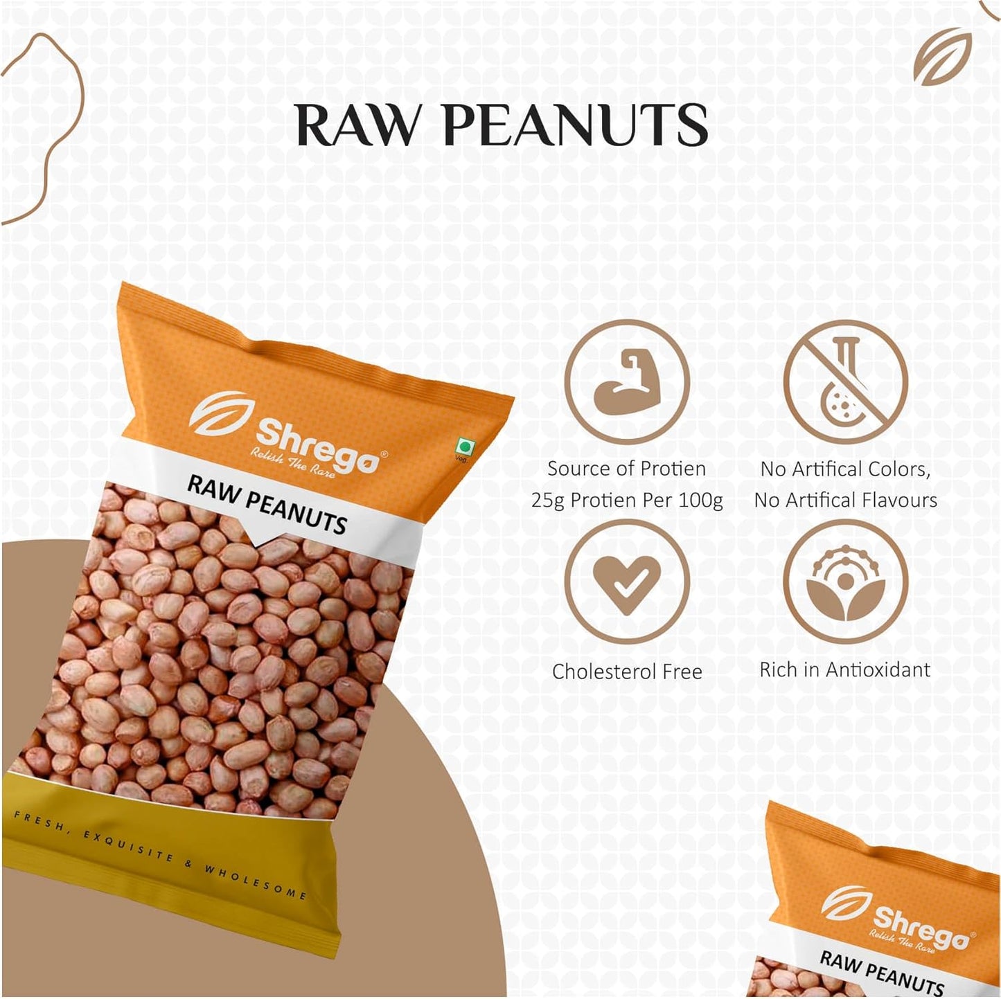 SHREGO Pink Raw Peanut, Vacuum Packed (1 kg) Premium Moongfali