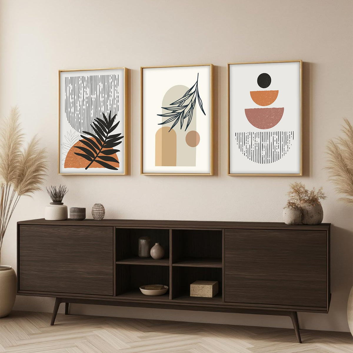 Boho Painting for Wall Decoration - Modern Art Wall Decor Framed Painting for Living Room Bedroom - Framed Wall Posters/Paintings with Frame (Boho 1, 13x19 inch)